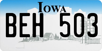 IA license plate BEH503