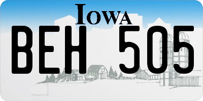 IA license plate BEH505
