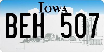 IA license plate BEH507