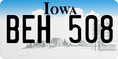 IA license plate BEH508