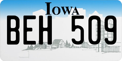 IA license plate BEH509