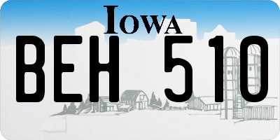 IA license plate BEH510