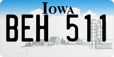 IA license plate BEH511