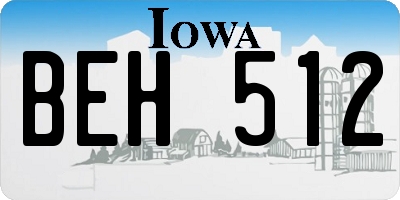 IA license plate BEH512