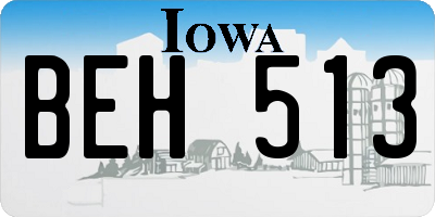 IA license plate BEH513