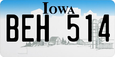 IA license plate BEH514