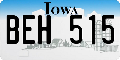IA license plate BEH515