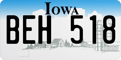 IA license plate BEH518