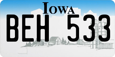 IA license plate BEH533