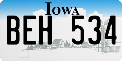 IA license plate BEH534