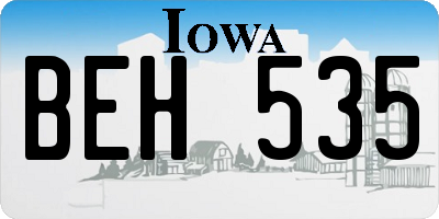 IA license plate BEH535