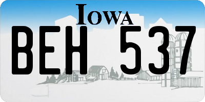 IA license plate BEH537