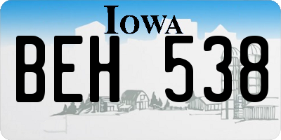 IA license plate BEH538