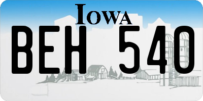 IA license plate BEH540
