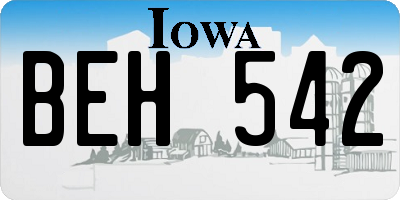 IA license plate BEH542