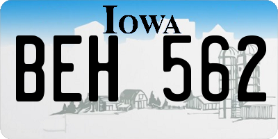 IA license plate BEH562