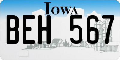 IA license plate BEH567