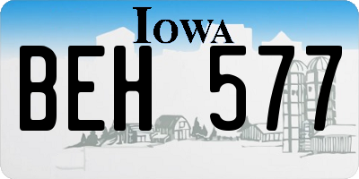 IA license plate BEH577