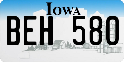 IA license plate BEH580