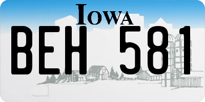 IA license plate BEH581