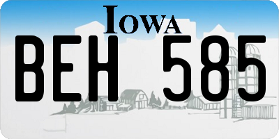 IA license plate BEH585