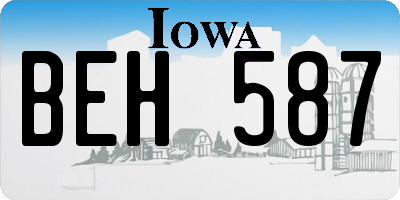 IA license plate BEH587