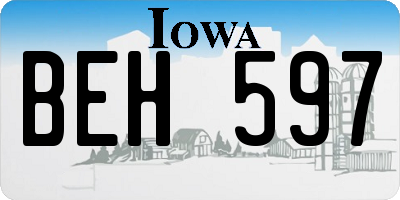 IA license plate BEH597