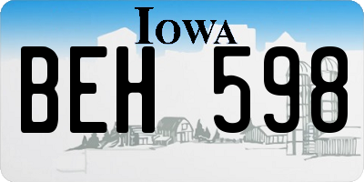IA license plate BEH598