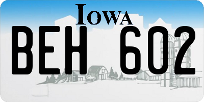IA license plate BEH602