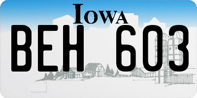 IA license plate BEH603