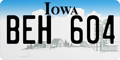 IA license plate BEH604