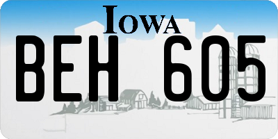 IA license plate BEH605