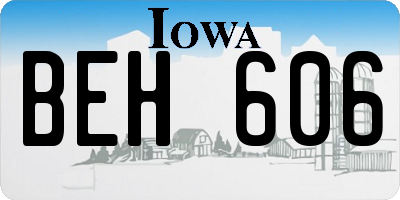 IA license plate BEH606
