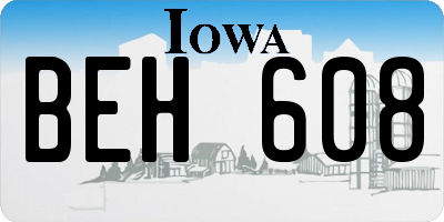 IA license plate BEH608