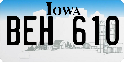 IA license plate BEH610