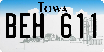 IA license plate BEH611