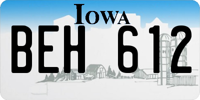 IA license plate BEH612
