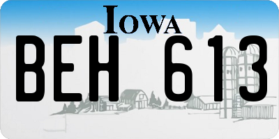 IA license plate BEH613