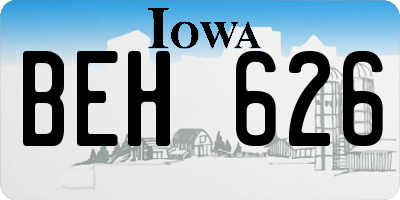 IA license plate BEH626