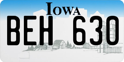 IA license plate BEH630