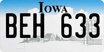 IA license plate BEH633