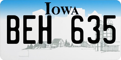 IA license plate BEH635