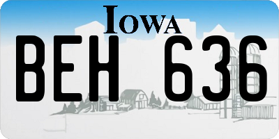 IA license plate BEH636