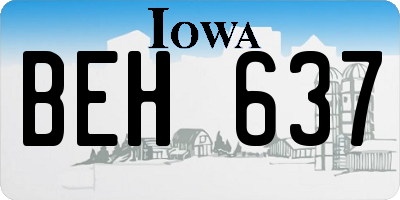 IA license plate BEH637