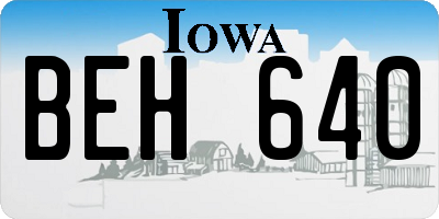 IA license plate BEH640