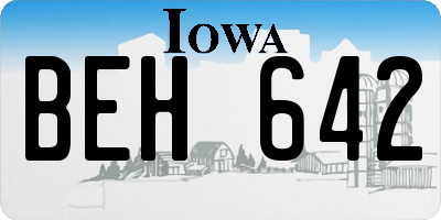 IA license plate BEH642