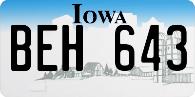 IA license plate BEH643