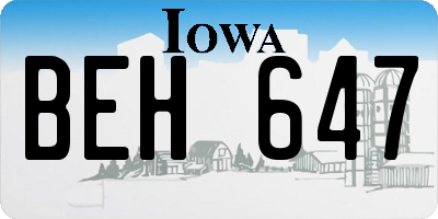 IA license plate BEH647