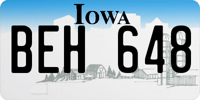 IA license plate BEH648
