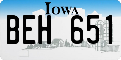 IA license plate BEH651